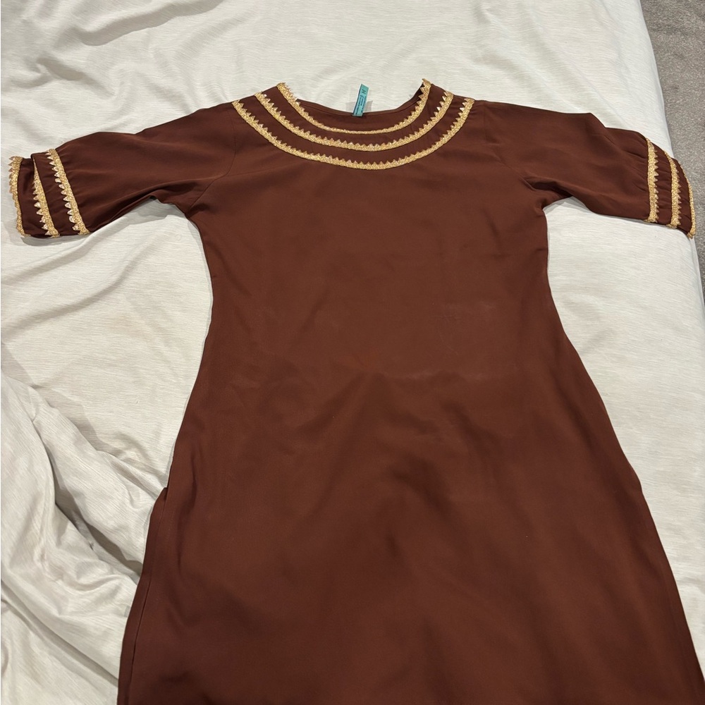 Brown Sharara with Gold Accents